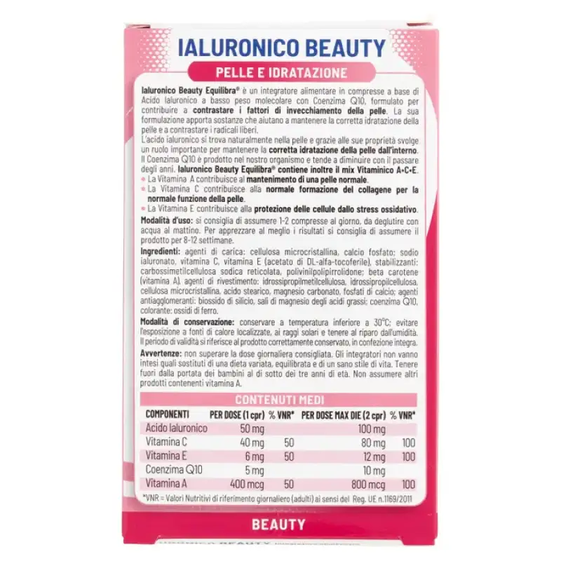 Equilibra Hyaluronic Beauty Piele si Hidratare 30 Tablete 15,3 g Bax 6 buc.
